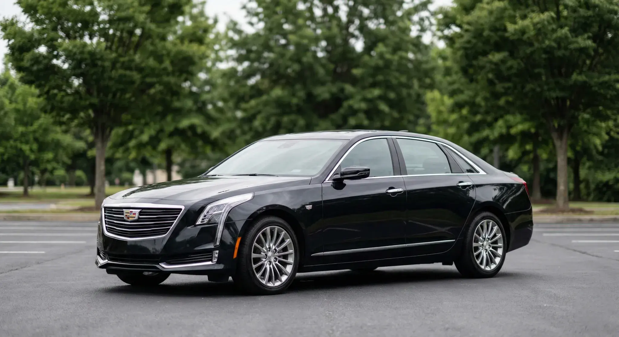 Black Cadillac CT6 executive sedan